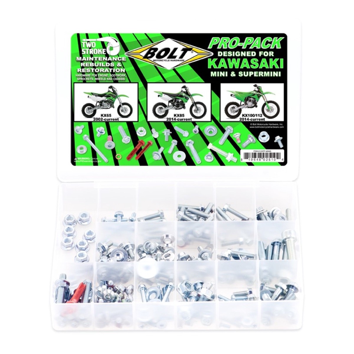 Bolt 2-Stroke Pro Pack for Kawasaki Mini 02+ KX65, 14+ KX85 / 100 / 112