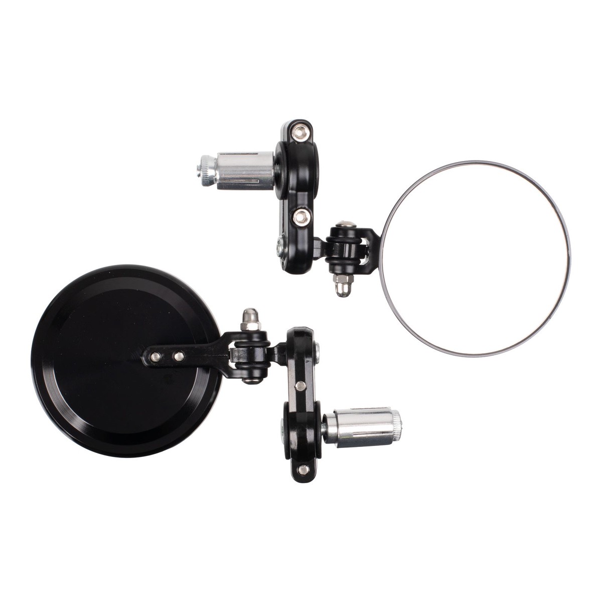 WMP Handlebar Bar End Mirrors Pair - Hinged - Black