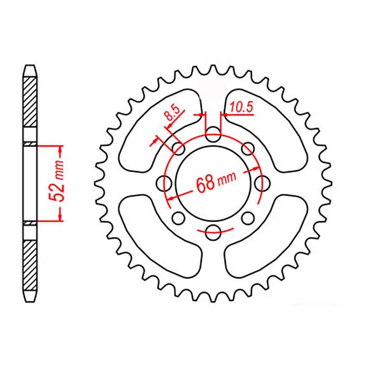 MTX 802 (2) Steel Rear Sprocket #428