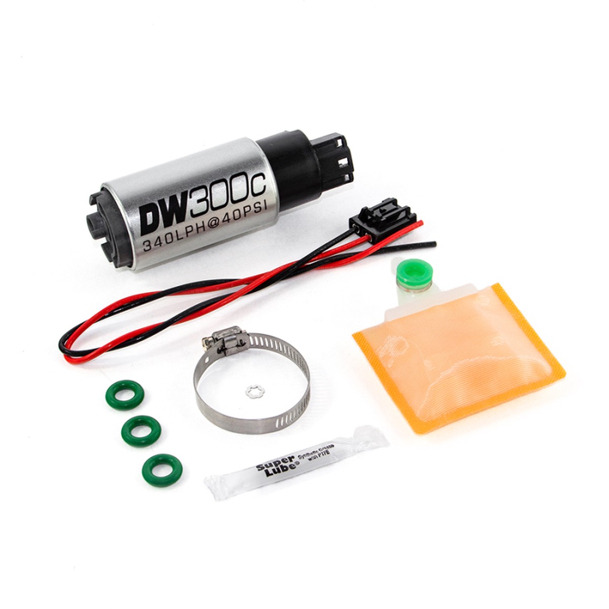 DeatschWerks DW300C 340 LPH Compact Fuel Pump for Ford Focus MK2 RS with Install Kit