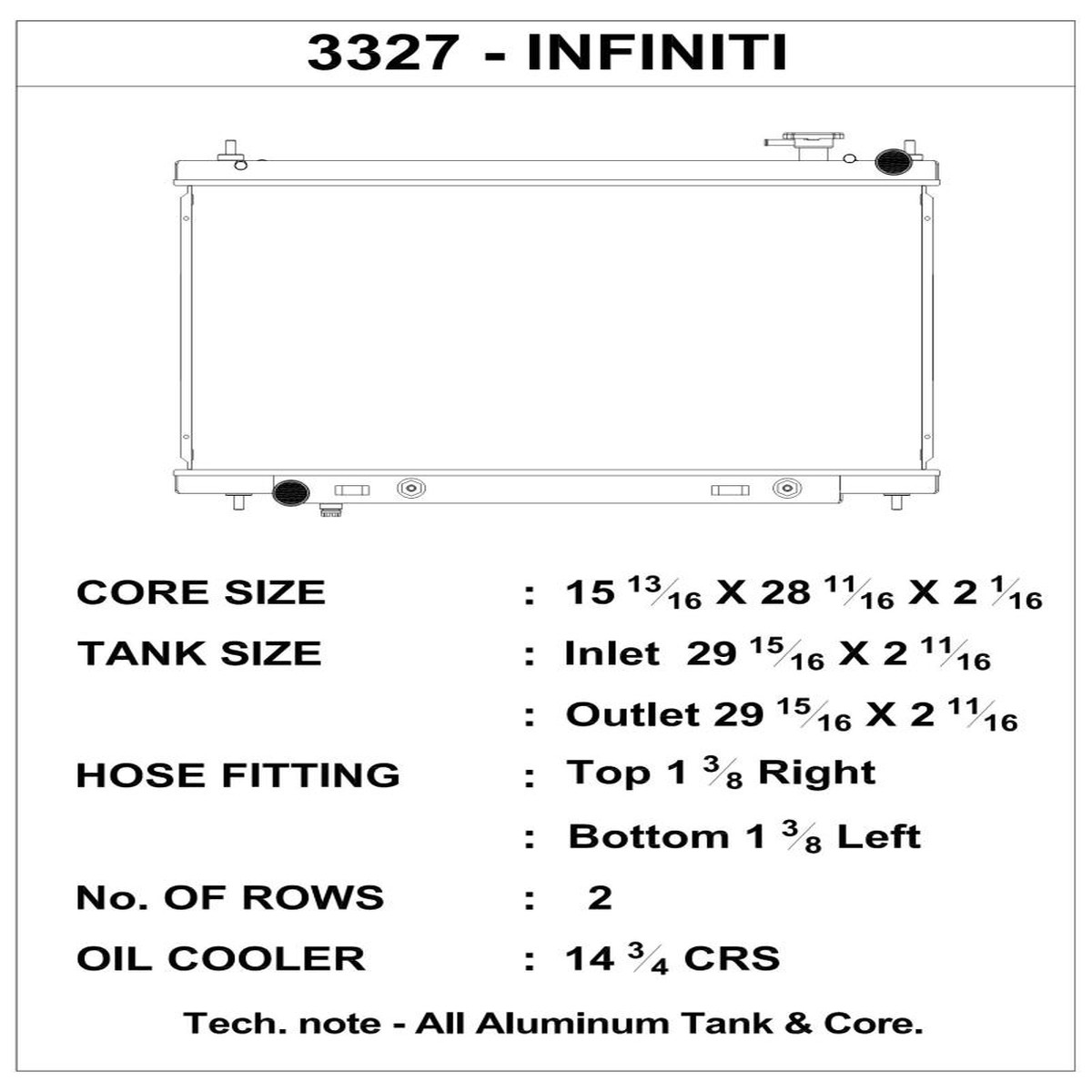 CSF 03-07 Infiniti G35 High-Performance All-Aluminum Radiator with B-Tube Technology